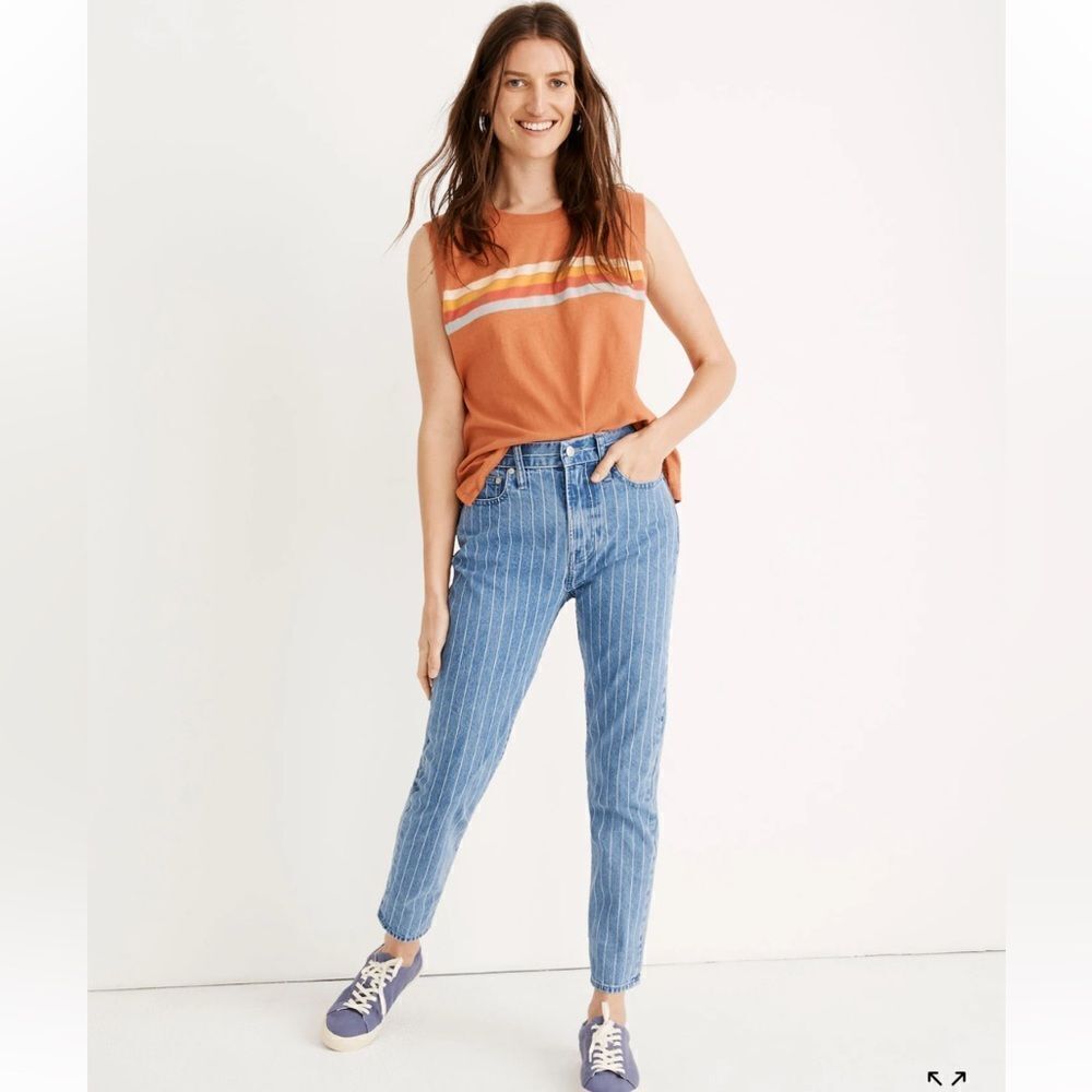 Madewell Jeans The Perfect Vintage Crop PinStripe Edition Size 26